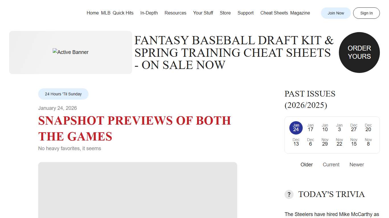 Snapshot previews of both the games - No heavy favorites, it seems - Fantasy Index